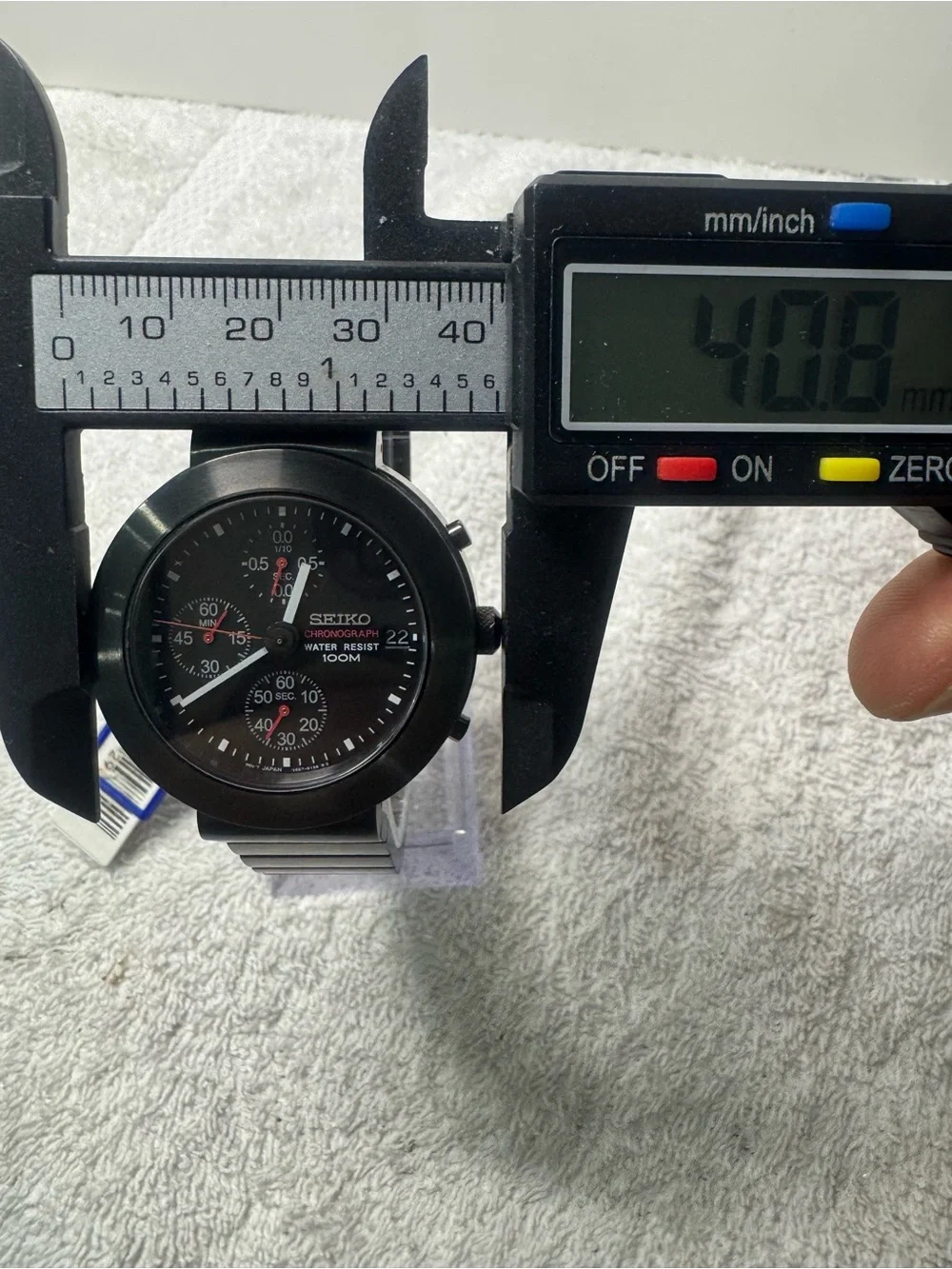 Seiko Black and Red Chronograph Watch